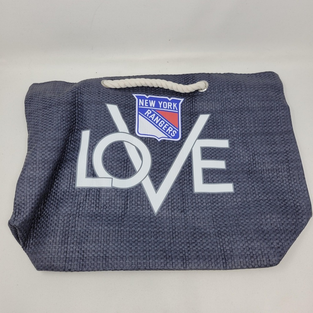 New York Rangers Bag Tote One Size Blue NHL Hockey Little Earth LOVE Rope Handle